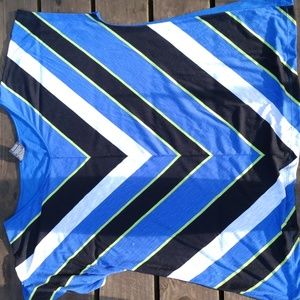 Faded Glory Chevron Striped cap sleeve Ladies Tunic  Sz. 18w-20w (2X)